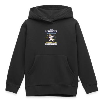 Einschulung Schwester Rockt Kindergarten Schule - Kinder Premium Organic Hoodie - Schwarz - Vorne - AI Model Kid Male (0cm)
