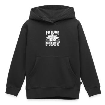Pilot Future Pilot - Kids Premium Organic Hoodie - black - Front - AI Model Kid Male (0cm)