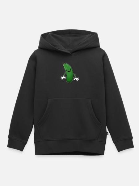 Courgettes drôles - Sweat Premium à capuche enfant bio - noir