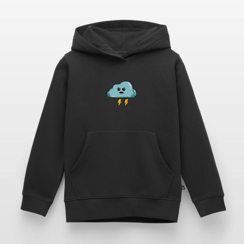 Evil Cloud Thunderstorm Thunder Cloudy Kids Premium Organic Hoodie