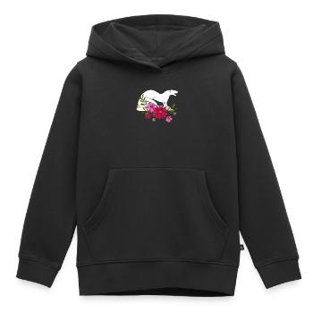 Mangouste aux fleurs - Sweat Premium à capuche enfant bio - noir - Devant - AI Model Kid Male (0cm)
