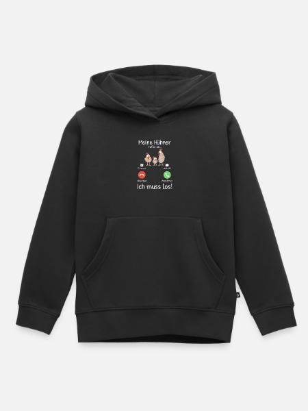 Meine Hühner rufen an! Landwirt Bauer Hühnchen - Kinder Premium Organic Hoodie - Schwarz