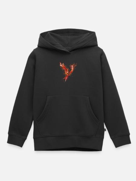 Phénix brûlant - Sweat Premium à capuche enfant bio - noir