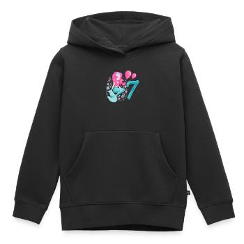 7th birthday mermaid seven years - Kids Premium Organic Hoodie - black - Front - AI Model Kid Male (0cm)