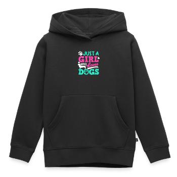 Propriétaire de chien, amoureux des chiens, amoureux des chiens - Sweat Premium à capuche enfant bio - noir - Devant - AI Model Kid Male (0cm)