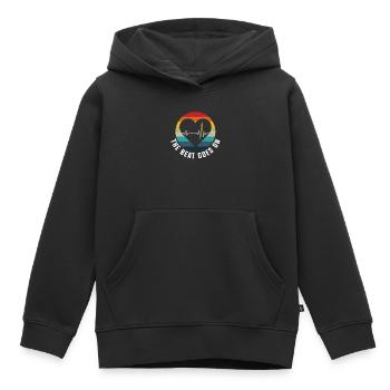 Der Schlag geht weiter - Überlebende eines Herzinfarkts werden gesund - Kinder Premium Organic Hoodie - Schwarz - Vorne - AI Model Kid Male (0cm)