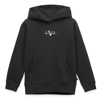 Tambours - Sweat Premium à capuche enfant bio - noir - Devant - AI Model Kid Male (0cm)