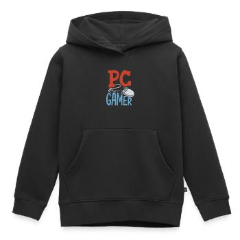 Joueur PC, joueur de bureau - Sweat Premium à capuche enfant bio - noir - Devant - AI Model Kid Male (0cm)