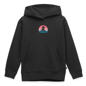 Quad - Sweat Premium à capuche enfant bio - noir - Devant - AI Model Kid Male (0cm)