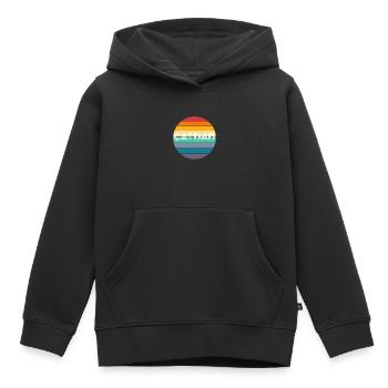 Chemise Rainbow CAT DAD, Retro CAT DAD, CAT DAD - Sweat Premium à capuche enfant bio - noir - Devant - AI Model Kid Male (0cm)