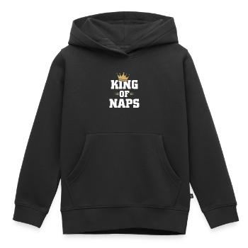 King of Naps Funny Sleeping Napping Mens Gift - Kids Premium Organic Hoodie - black - Front - AI Model Kid Male (0cm)
