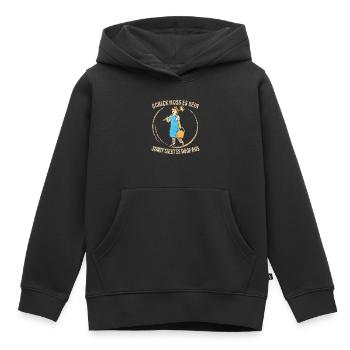 FRAU PUTZEN SCHICK MUSS ES SEIN - Kinder Premium Organic Hoodie - Schwarz - Vorne - AI Model Kid Male (0cm)