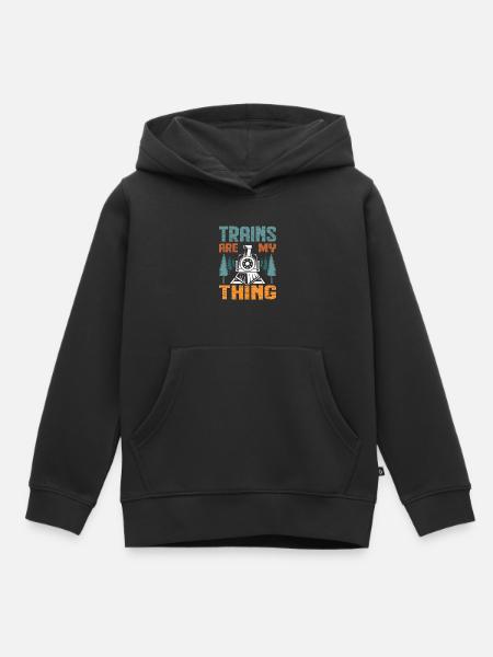 train - Kids Premium Organic Hoodie - black