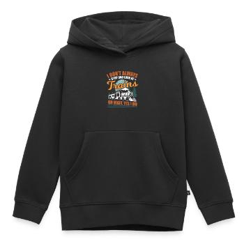 Train trains model railway railway gift - Kids Premium Organic Hoodie - black - Front - AI Model Kid Male (0cm)