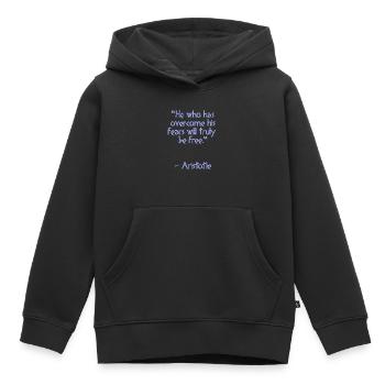 Aristoteles Zitat - He who has | Weisheit - Kinder Premium Organic Hoodie - Schwarz - Vorne - AI Model Kid Male (0cm)