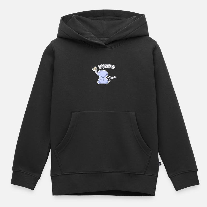 Éléphant - Sweat Premium à capuche enfant bio - noir