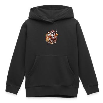 train - Kids Premium Organic Hoodie - black - Front - AI Model Kid Male (0cm)