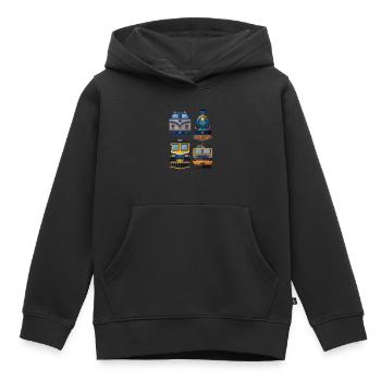 Train Trains Model Railway Railway Gift - Kids Premium Organic Hoodie - black - Front - AI Model Kid Male (0cm)