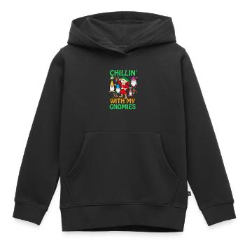 Joyeux Noël, Joyeux Noël, Joyeux Noël - Sweat Premium à capuche enfant bio - noir - Devant - AI Model Kid Male (0cm)