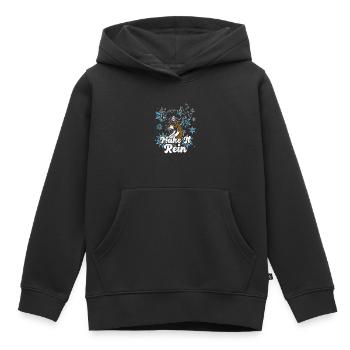 Lass es regnen! Lustiges Rentier - Kinder Premium Organic Hoodie - Schwarz - Vorne - AI Model Kid Male (0cm)