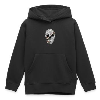 Cooler Totenkopf - Kinder Premium Organic Hoodie - Schwarz - Vorne - AI Model Kid Male (0cm)