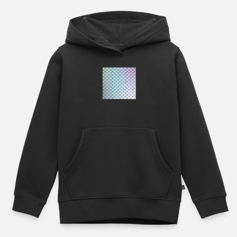 Motif d’écailles de poisson aquarelle - Sweat Premium à capuche enfant bio - noir