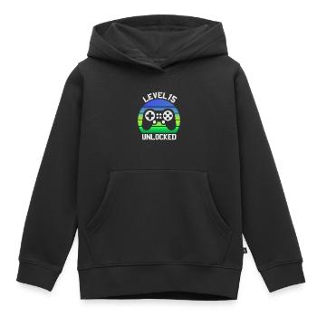 15e cadeau d'anniversaire, 15 ans d'anniversaire - Sweat Premium à capuche enfant bio - noir - Devant - AI Model Kid Male (0cm)