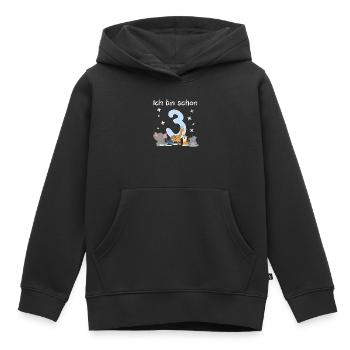 Ich bin schon 3 - Schönes 3. Geburtstag Kinder - Kinder Premium Organic Hoodie - Schwarz - Vorne - AI Model Kid Male (0cm)
