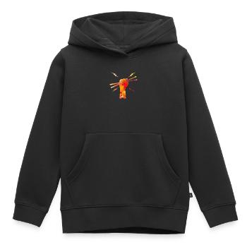Motif de baguettes de batteur de batteur de batterie - Sweat Premium à capuche enfant bio - noir - Devant - AI Model Kid Male (0cm)