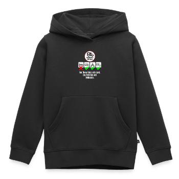 Im Hotel bin ich Gast, im Zelt bin ich zuhause. - Kinder Premium Organic Hoodie - Schwarz - Vorne - AI Model Kid Male (0cm)