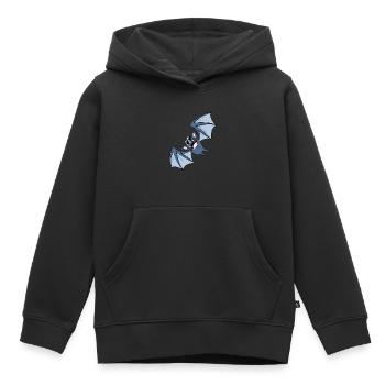 chauve souris - Sweat Premium à capuche enfant bio - noir - Devant - AI Model Kid Male (0cm)