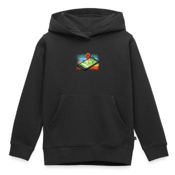 Geocache GPS Outdoor Lost place Geschenk - Kinder Premium Organic Hoodie - Schwarz - Vorne - AI Model Kid Male (0cm)