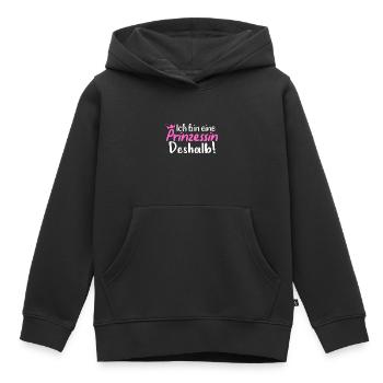 Ich bin eine Prinzessin, deshalb - Kinder Premium Organic Hoodie - Schwarz - Vorne - AI Model Kid Male (0cm)