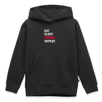 swim - Kids Premium Organic Hoodie - black - Front - AI Model Kid Male (0cm)