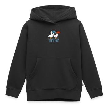 Moin plattdeutsch norddeutsch Möwen Fischbrötchen - Kinder Premium Organic Hoodie - Schwarz - Vorne - AI Model Kid Male (0cm)
