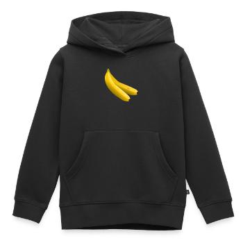 Zwillingsbananen Vektor Gelb - Kinder Premium Organic Hoodie - Schwarz - Vorne - AI Model Kid Male (0cm)