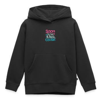 Grossesse grosse cousine - Sweat Premium à capuche enfant bio - noir - Devant - AI Model Kid Male (0cm)