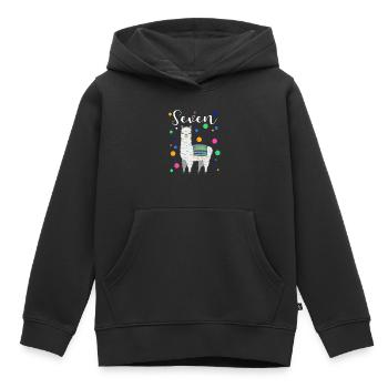 7 Years Birthday Gift Kids Lama Alpaca - Kids Premium Organic Hoodie - black - Front - AI Model Kid Male (0cm)