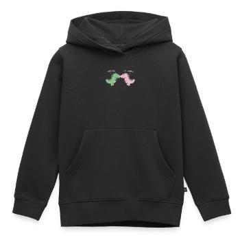 Funny Valentines Day T-Rex - Hug ME! I'm trying - Kinder Premium Organic Hoodie - Schwarz - Vorne - AI Model Kid Male (0cm)
