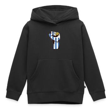 Uruguay Fist Revolution J'aime l'Uruguay - Sweat Premium à capuche enfant bio - noir - Devant - AI Model Kid Male (0cm)