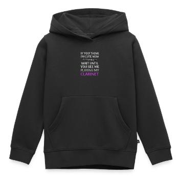 Clarinette clarinette clarinette cadeau femmes - Sweat Premium à capuche enfant bio - noir - Devant - AI Model Kid Male (0cm)