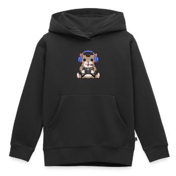 Gamer Gamer Funny DNA - Sweat Premium à capuche enfant bio - noir - Devant - AI Model Kid Male (0cm)