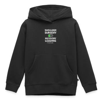 Schulter-OP Schulterarthroskopie Genesungsgeschenk - Kinder Premium Organic Hoodie - Schwarz - Vorne - AI Model Kid Male (0cm)