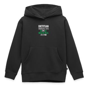 Nutritionniste cadeau | Diététiciens diététiques - Sweat Premium à capuche enfant bio - noir - Devant - AI Model Kid Male (0cm)