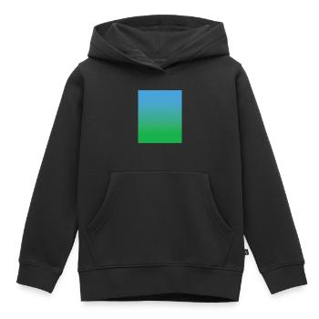 BLEU VERT COULEURS DÉGRADÉ - Sweat Premium à capuche enfant bio - noir - Devant - AI Model Kid Male (0cm)