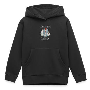 Hühnerzüchter und Hühnerbesitzer mit Hühnerstall - Kinder Premium Organic Hoodie - Schwarz - Vorne - AI Model Kid Male (0cm)