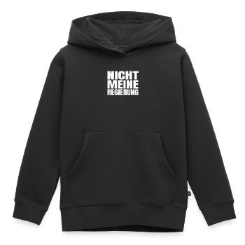Pas mon gouvernement - Sweat Premium à capuche enfant bio - noir - Devant - AI Model Kid Male (0cm)