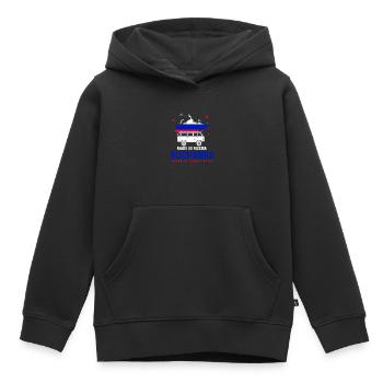 UAZ Buchanka SUV Russia Flag - Kids Premium Organic Hoodie - black - Front - AI Model Kid Male (0cm)