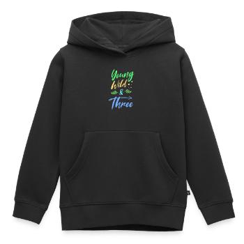 Young Wild & Three 3. Geburtstag Geschenk Kinder - Kinder Premium Organic Hoodie - Schwarz - Vorne - AI Model Kid Male (0cm)