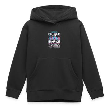 I went Outside Once Amazing Graphics Terrible - Sweat Premium à capuche enfant bio - noir - Devant - AI Model Kid Male (0cm)